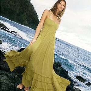 FREE PEOPLE Extratropical Maxi Dress In Moss NWT sz S
